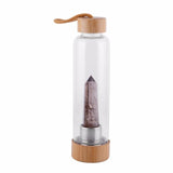 Gourde en verre et bambou quartz