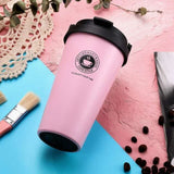 Mug café isotherme rose