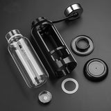 Gourde en verre avec protection 700mL Marron