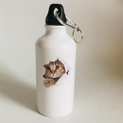 bouteille aluminium motif chat