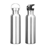 Gourde en inox simple paroi avec paille