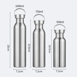 Gourde inox simple paroi avec paille