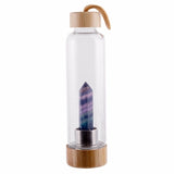 Gourde en verre et bambou fluorite